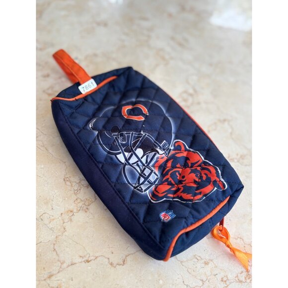 Chicago Bears Quilted Cosmetic Bag By Bradford Exchange - Picture 7 of 7